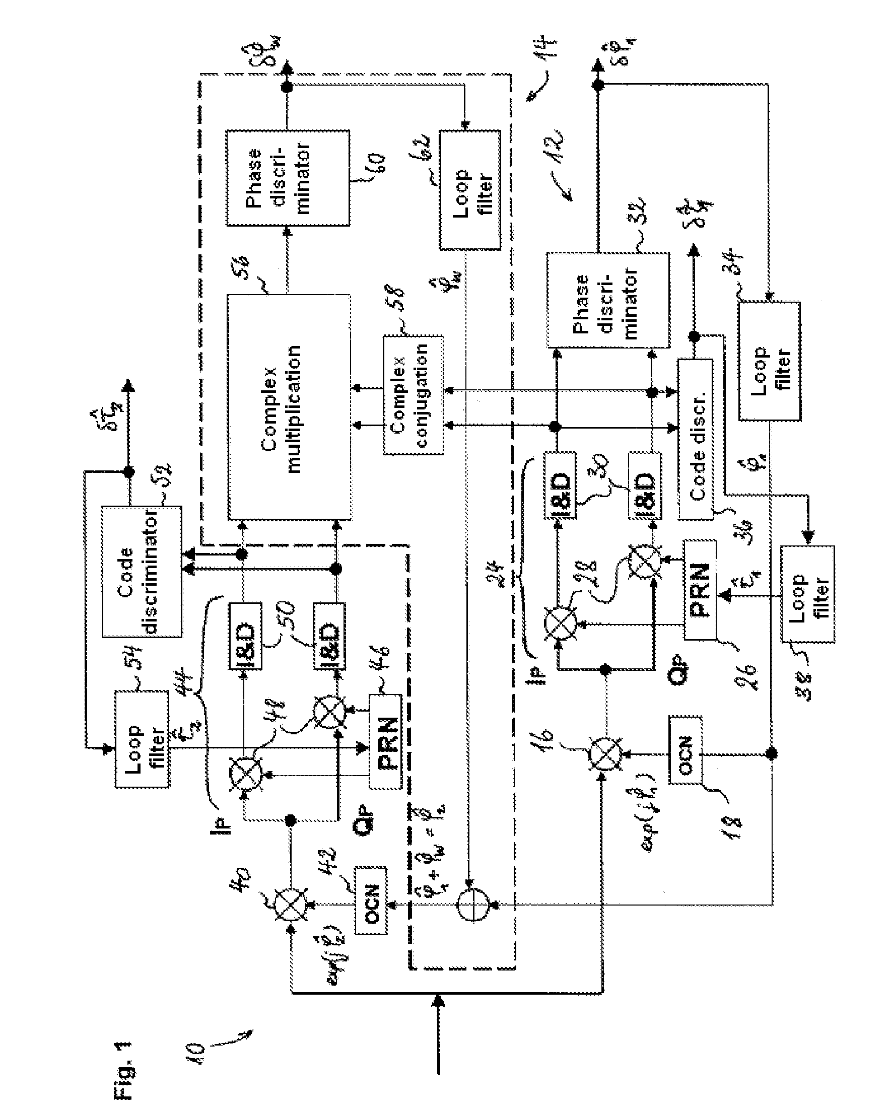 Radionavigation signal tracking device