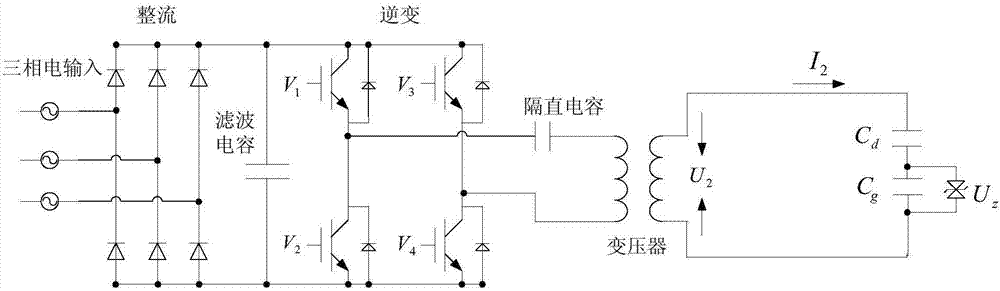 High-frequency ozone generator capacitive load reactive compensation method