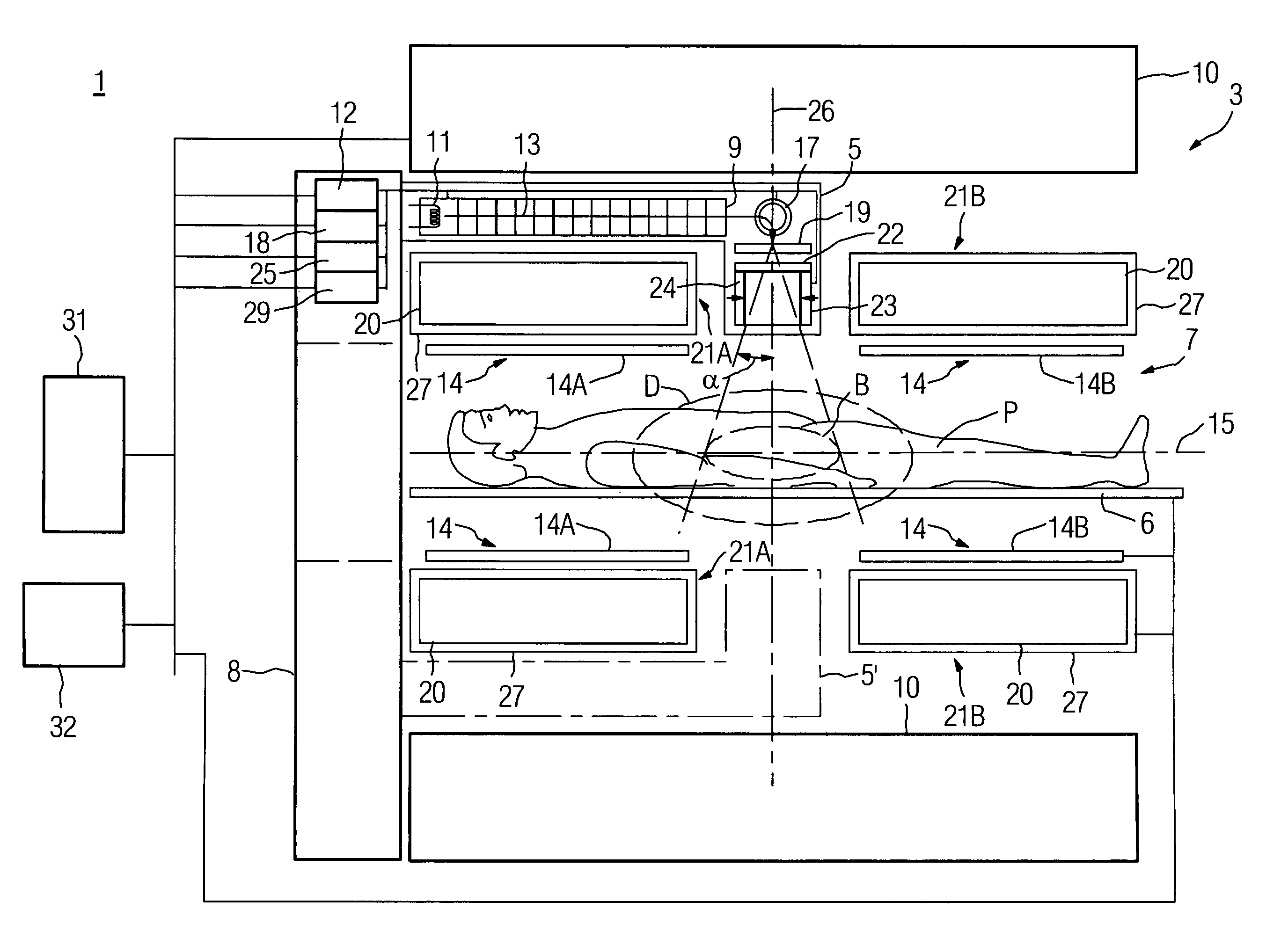 Combined radiation therapy and magnetic resonance unit