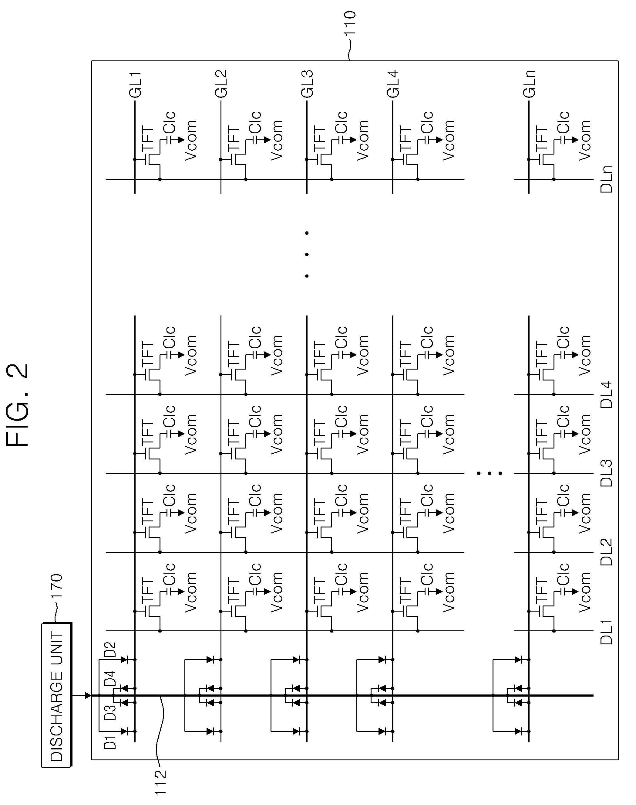 Liquid crystal display device and method of reducing a discharge time of a liquid crystal capacitor thereof