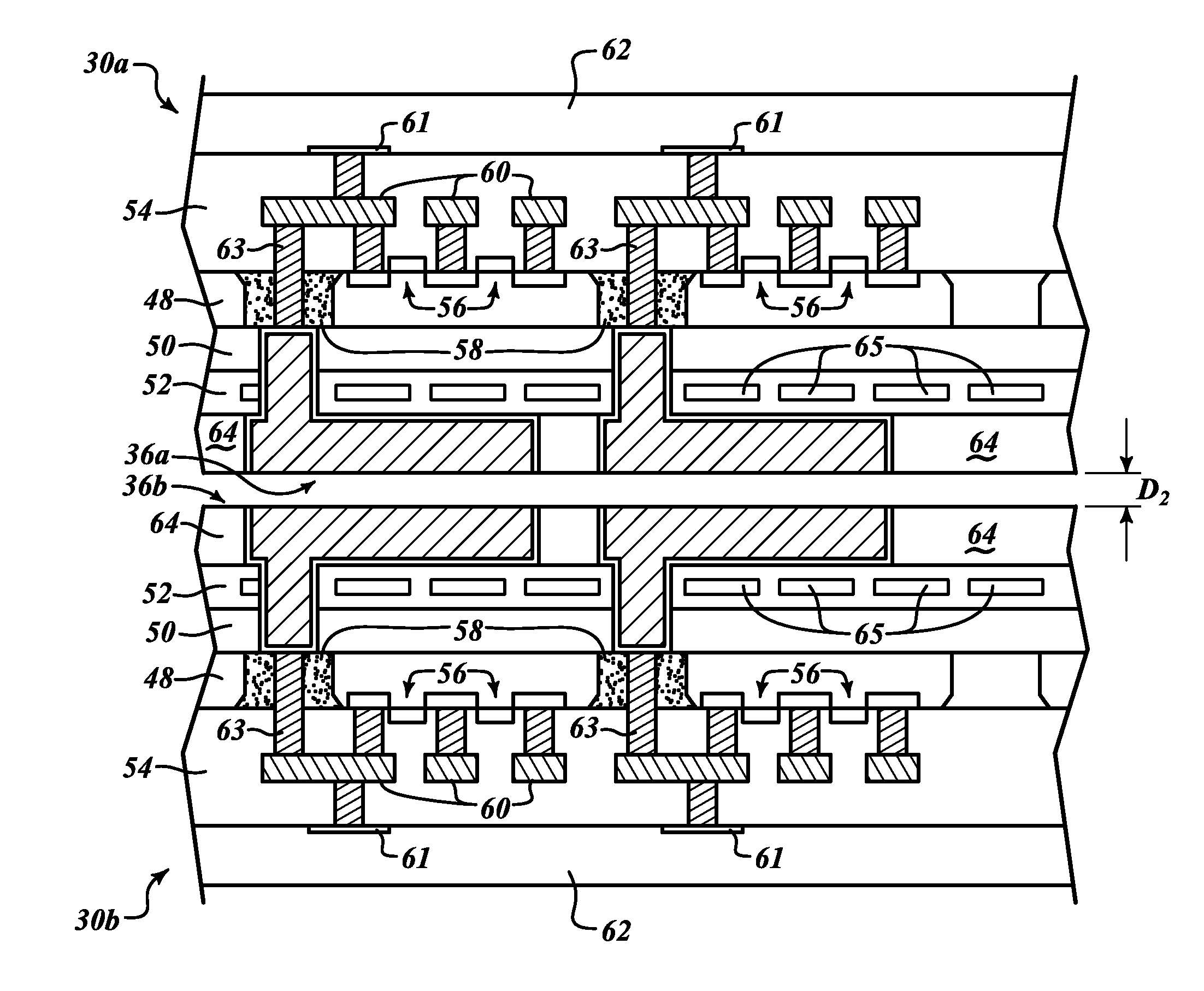 Using backside passive elements for multilevel 3D wafers alignment applications