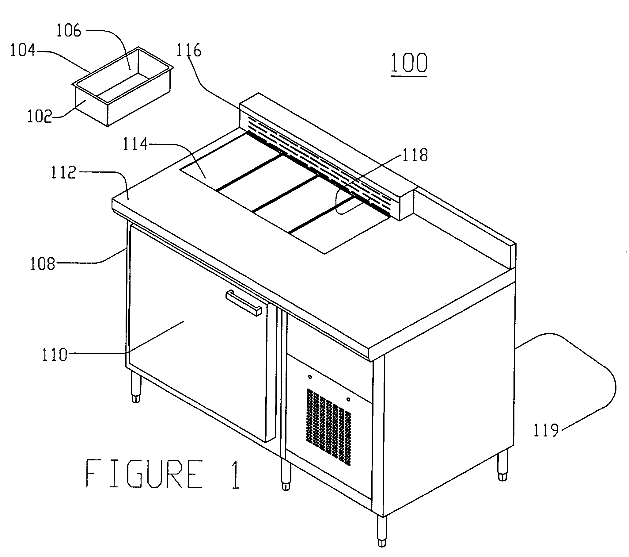 Air blanketed food preparation table