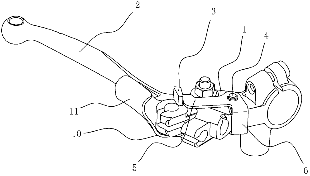 Parking braking device for two-wheeled motor vehicle