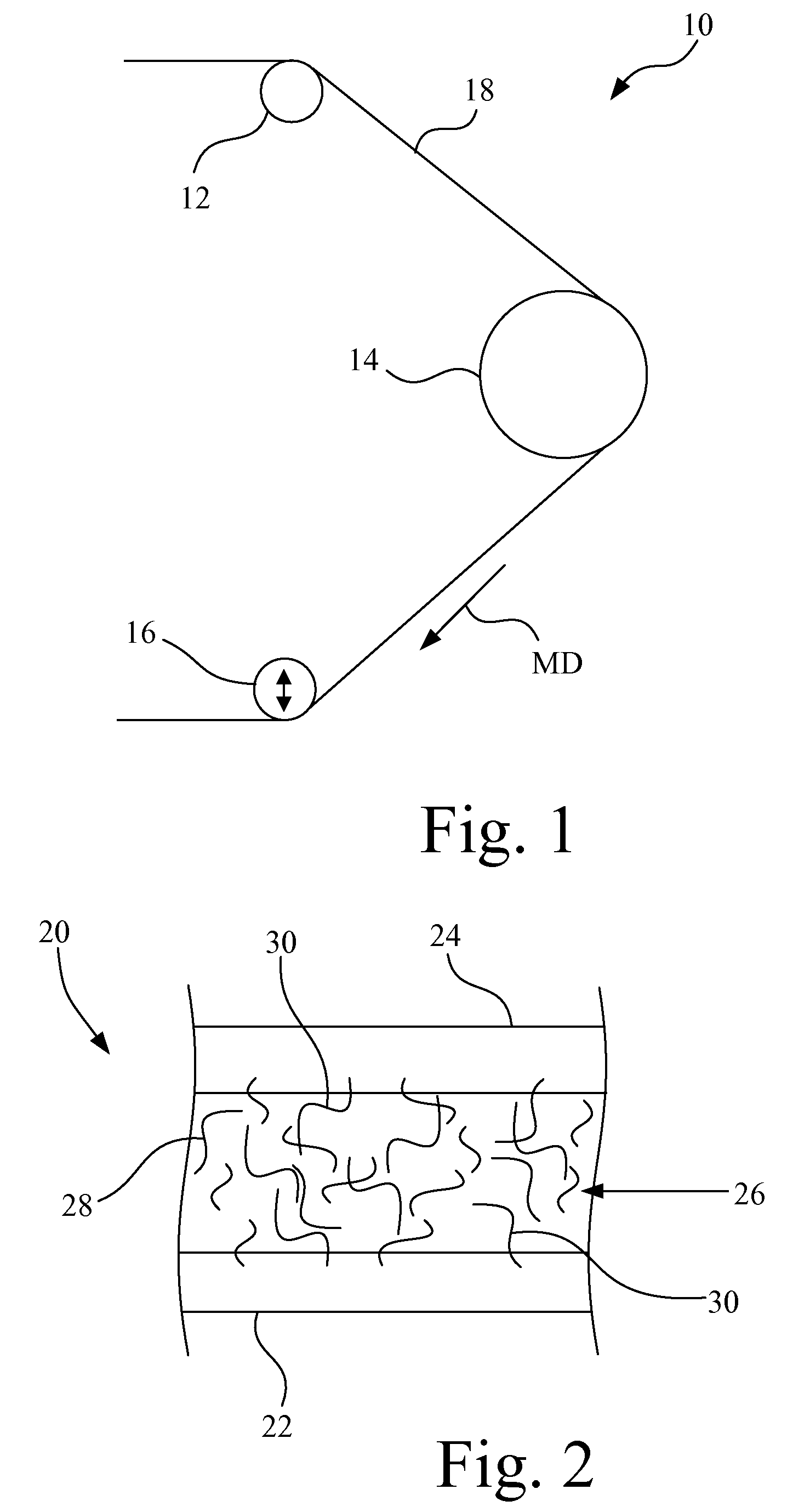 Paper machine clothing with auxetic fibers and/or yarns