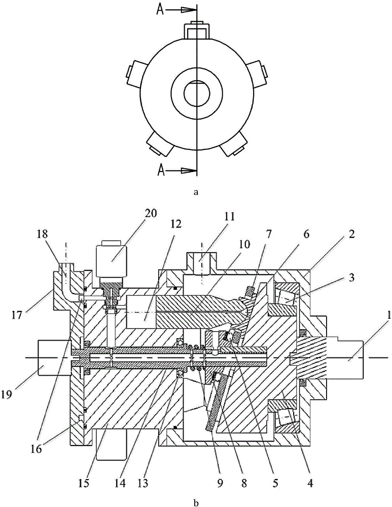 Digital flow distribution and speed adjustment type low-speed axial plunger pump