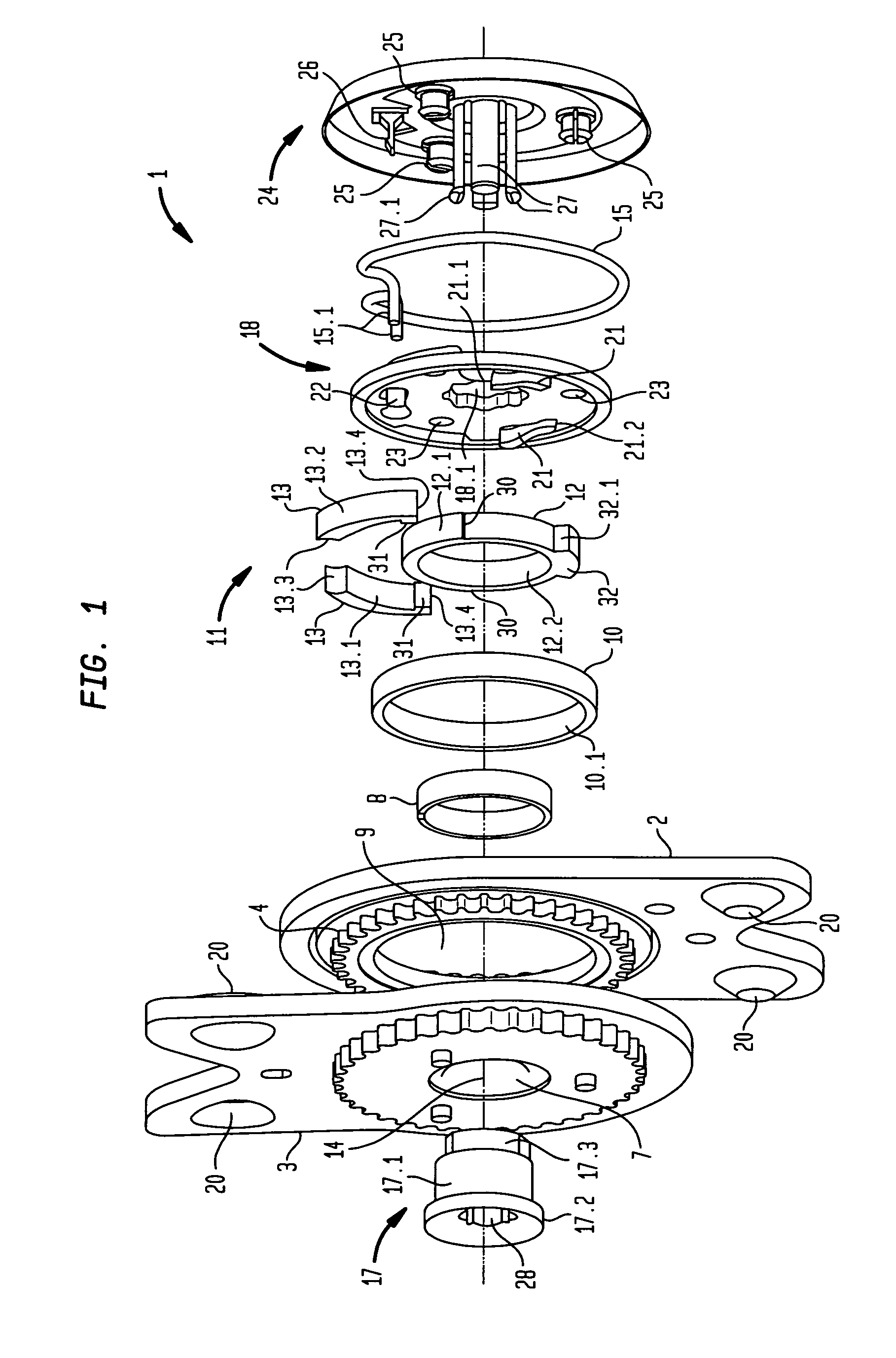 Device for adjustment of level of inclination of back part of motor vehicle seat