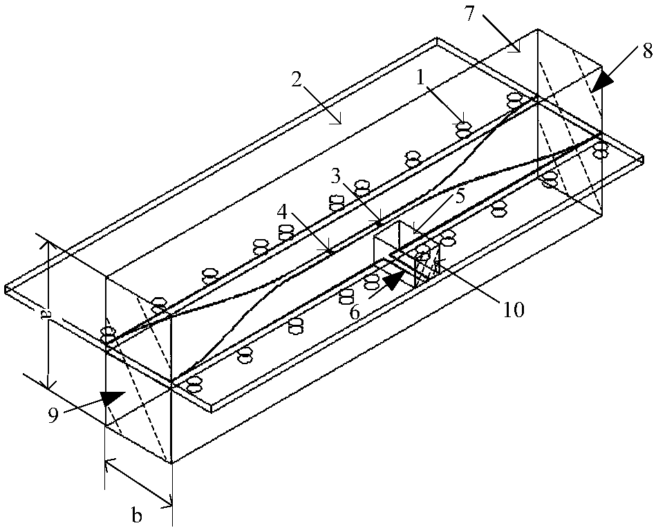 Millimeter-wave fin-line switching feed circuit