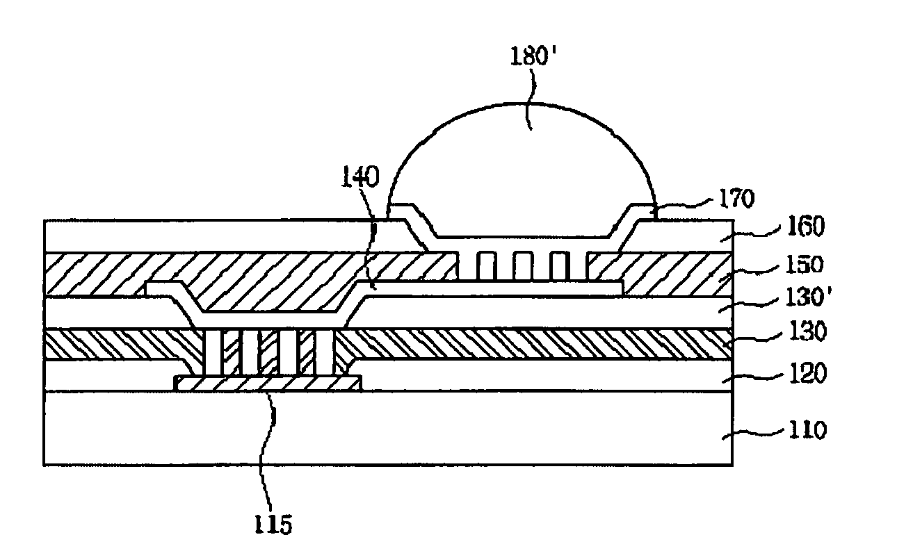 Bump with multiple vias for semiconductor package and fabrication method thereof, and semiconductor package utilizing the same