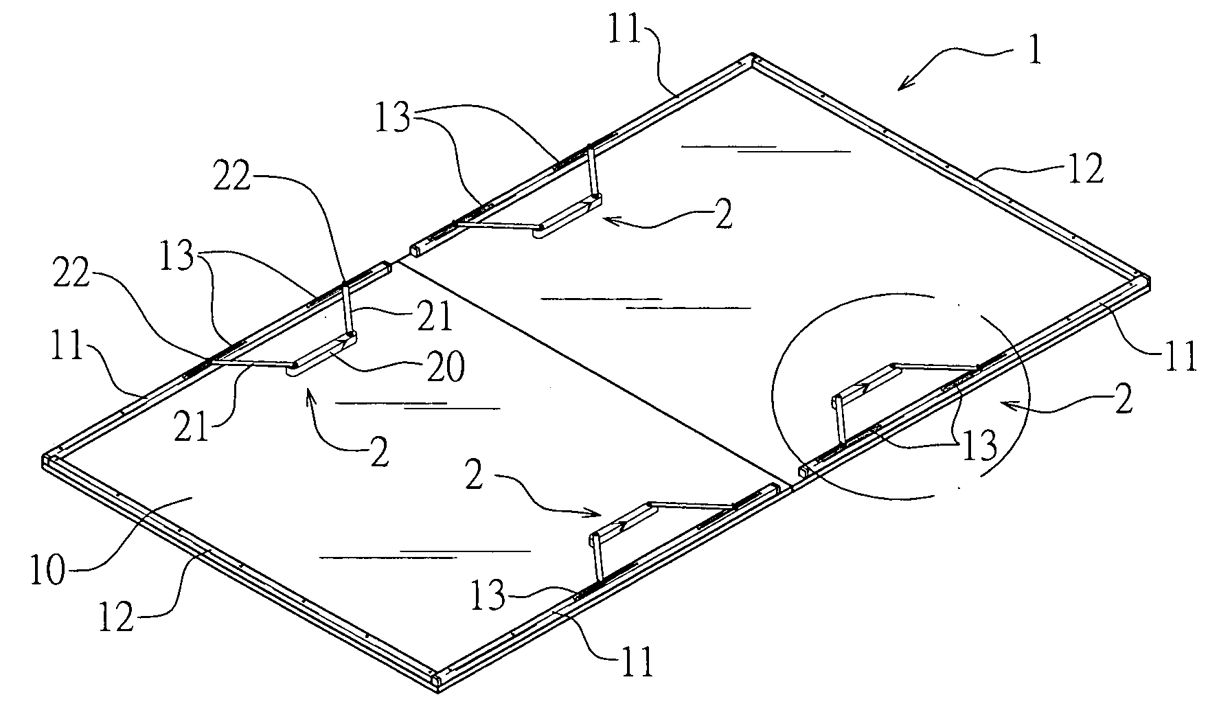 Detachable table tennis apparatus