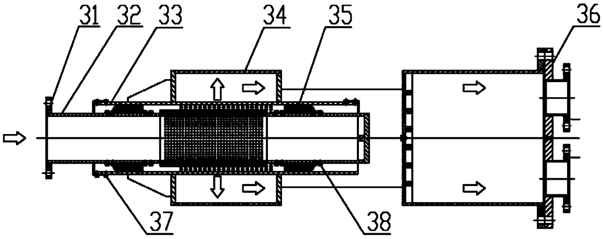 Direct-connected high-altitude simulation test axial-force-free intake system of ramjet engine