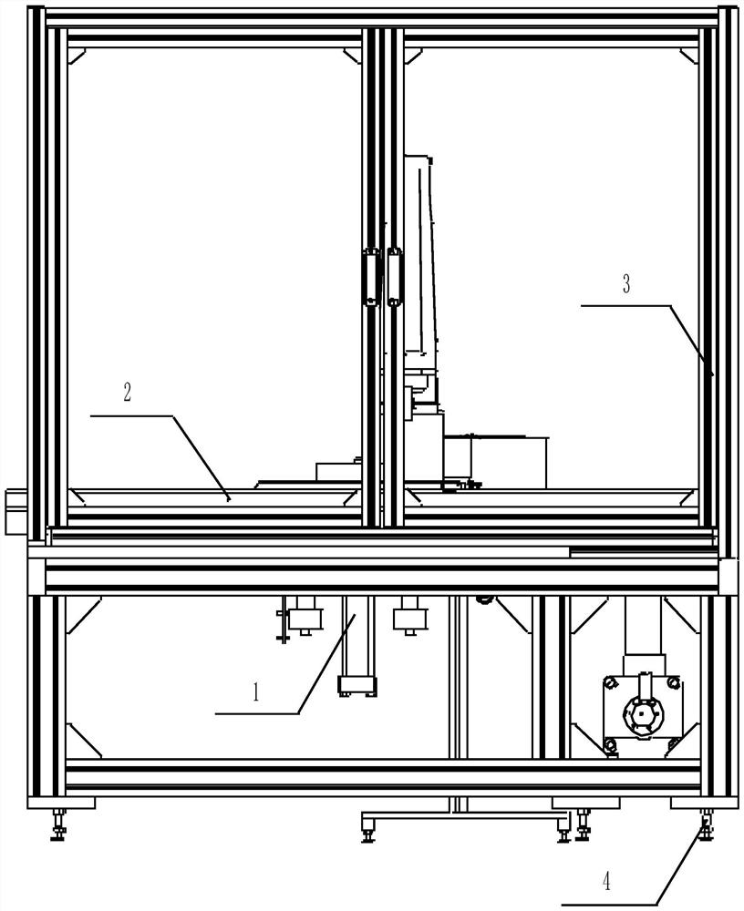 An integrated device for positioning, conveying and tightening detection of exhaust phase shifter