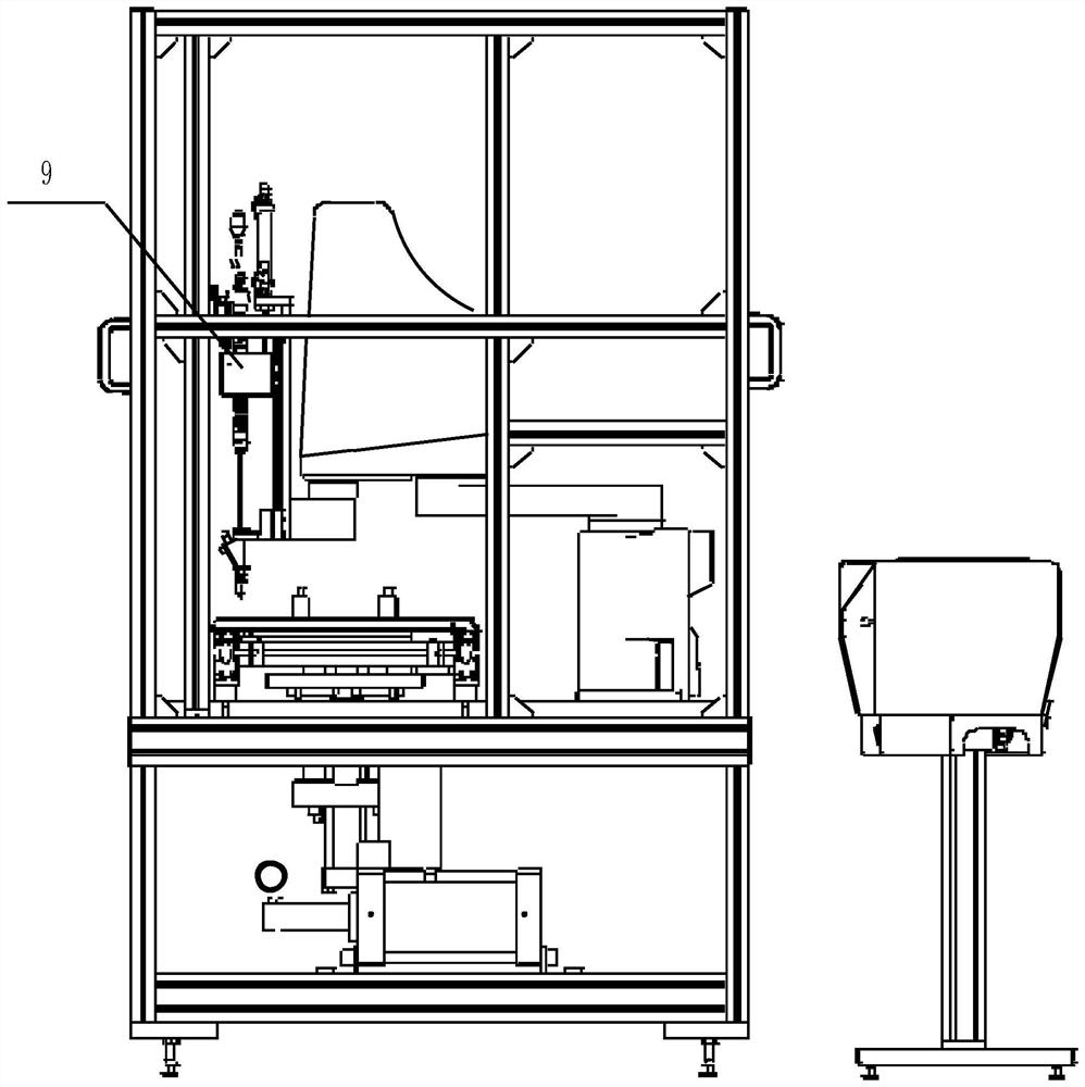 An integrated device for positioning, conveying and tightening detection of exhaust phase shifter