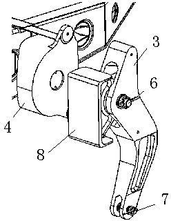 Half hidden type elevating rudder rocker arm