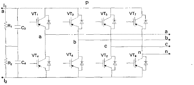 Three-phase four-leg inverter and control method thereof