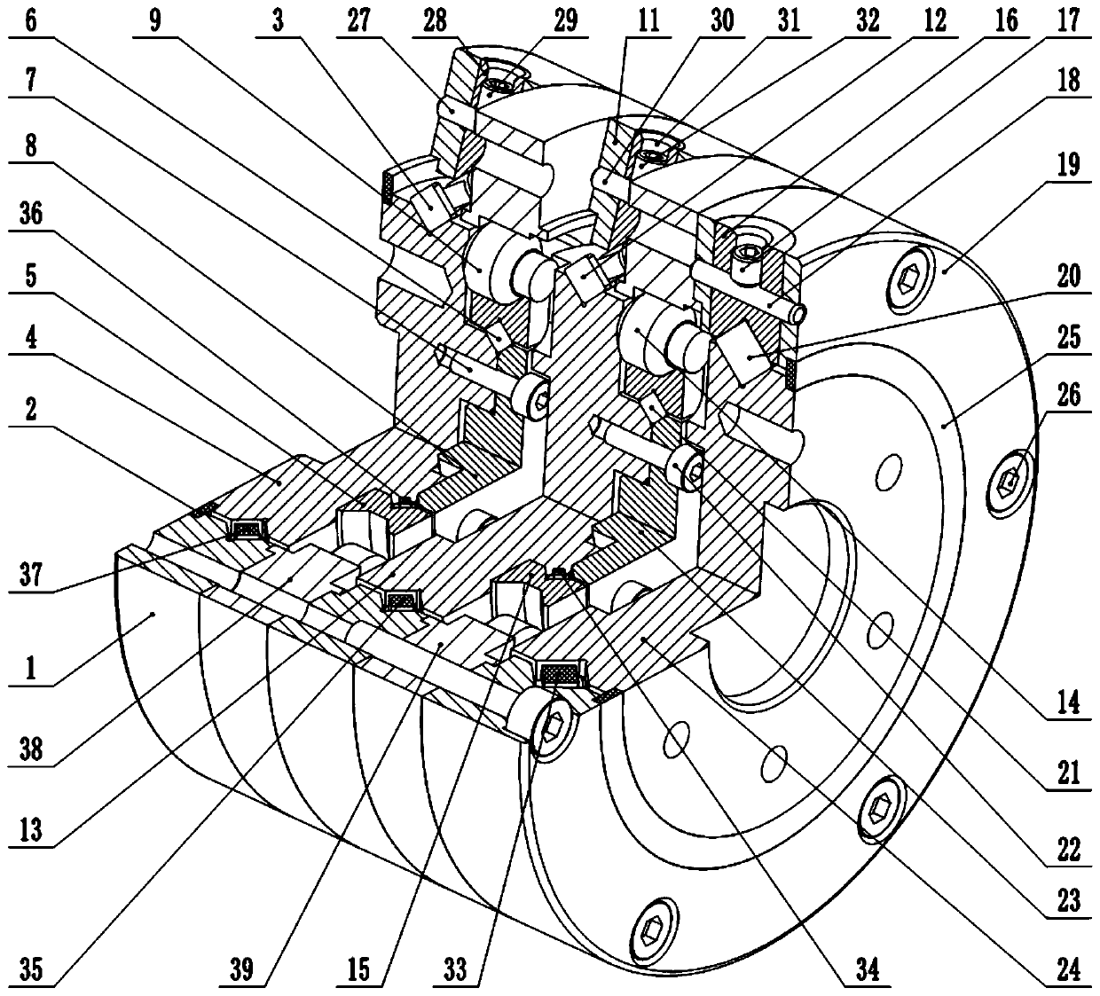 Small double-stage hammer-shaped pin roller oscillating tooth speed reducer