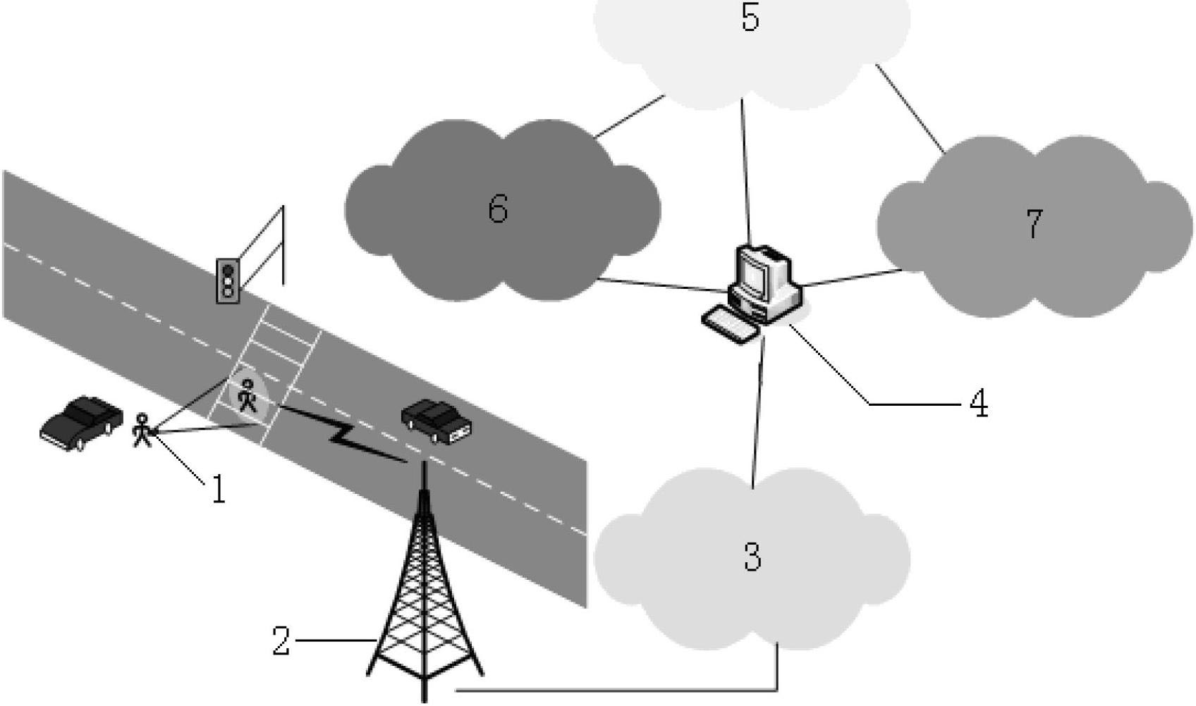 Hand-held monitoring equipment, method and system for pedestrian violation behaviour based on mobile communication