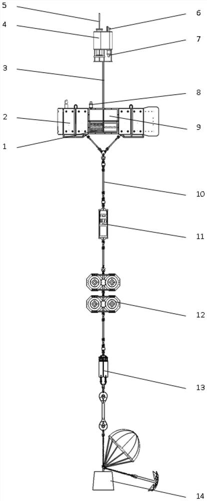 Underwater subsurface buoy real-time data transmission device and full-profile subsurface buoy adopting same