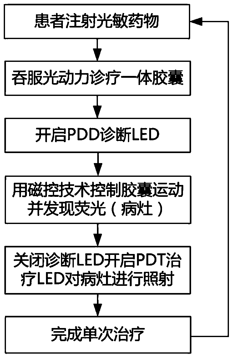 Photodynamic diagnosis and therapy integrated alimentary canal capsule endoscopy