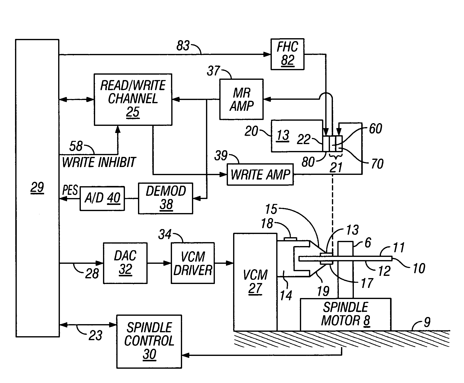 System and method for determining head-disk contact in a magnetic recording disk drive