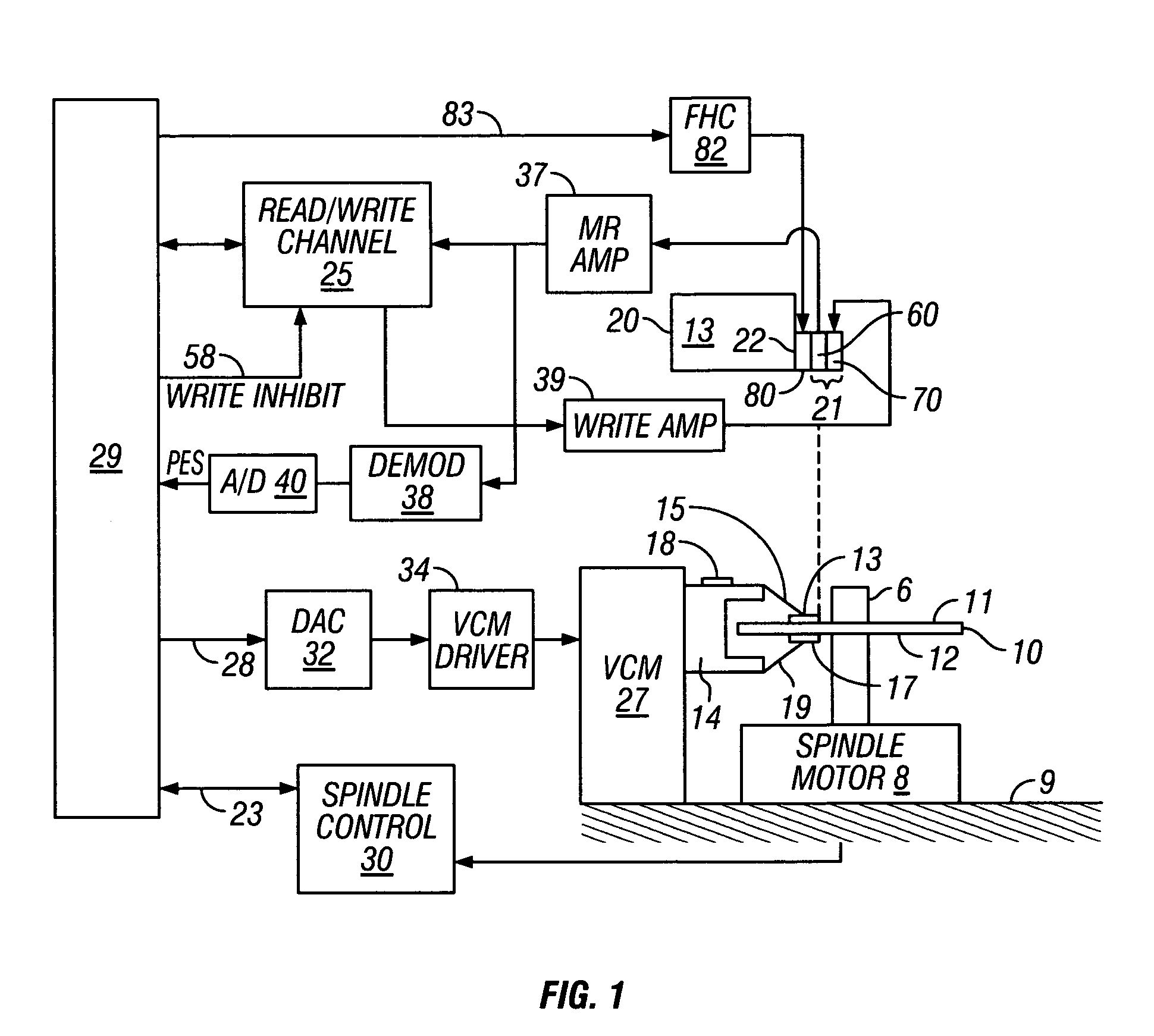 System and method for determining head-disk contact in a magnetic recording disk drive