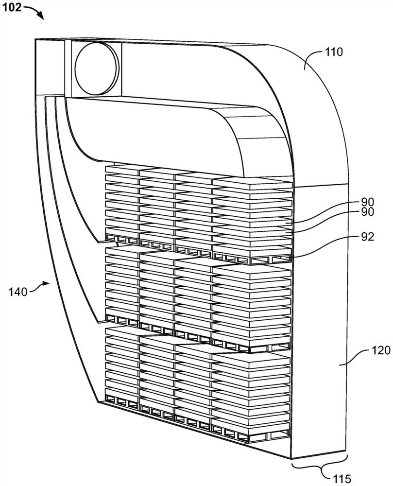 Blast chamber cooling with guided airflow