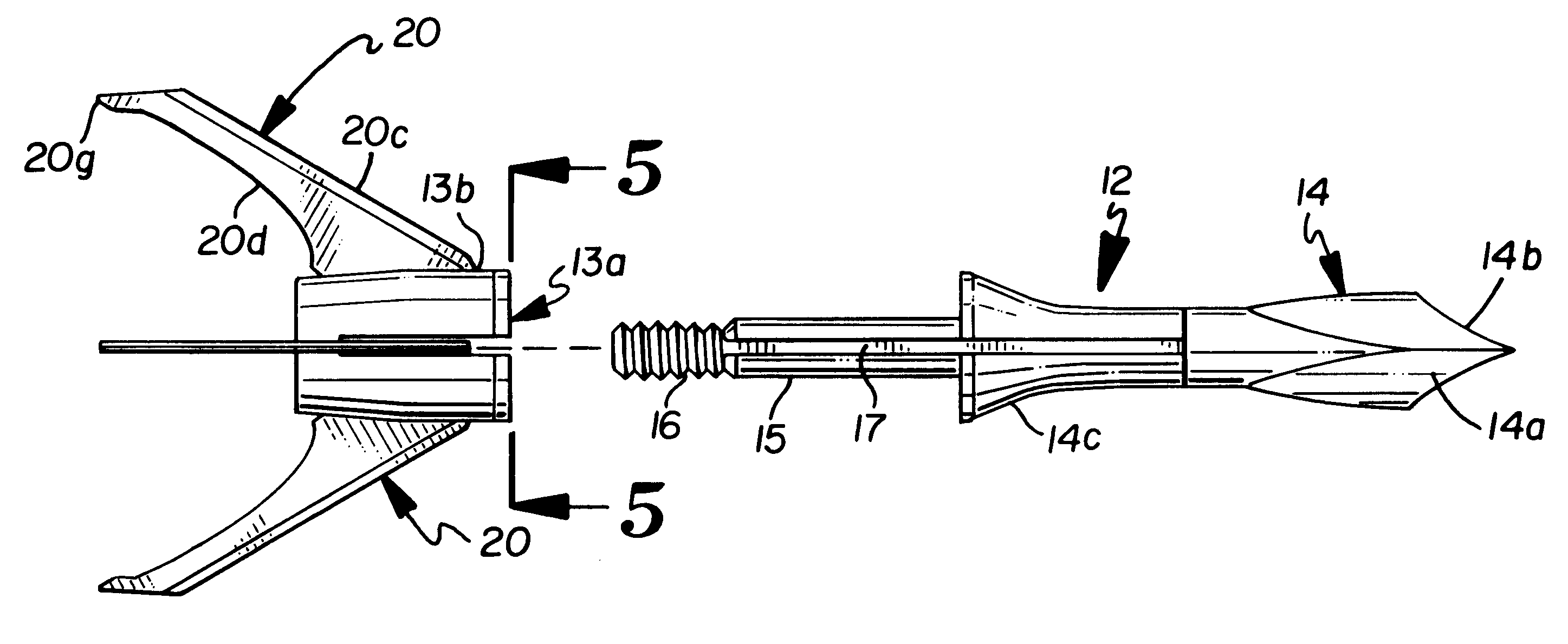 Broadhead with replaceable blade carrying section