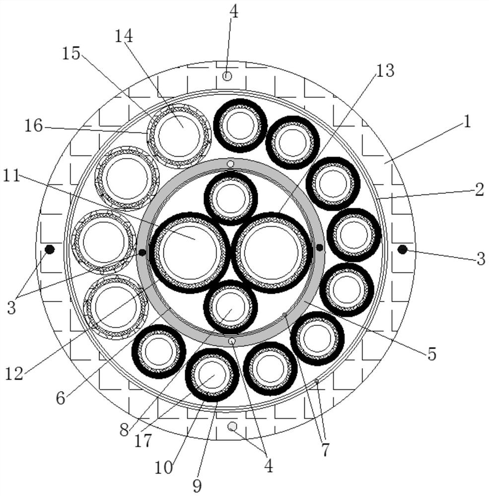 Intelligent umbilical cable for offshore oil and gas transmission and processing technology thereof