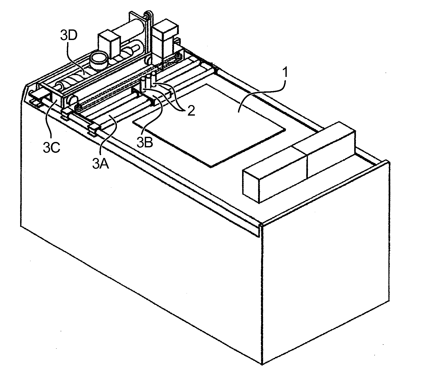 Method and machine for producing three-dimensional objects by means of successive layer deposition