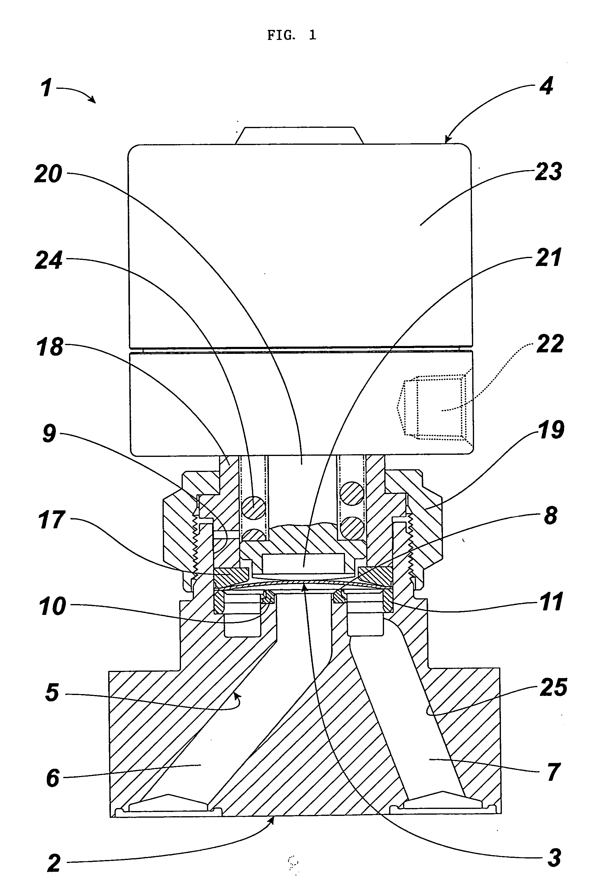 Diaphragm valve for the vacuum evacuation system