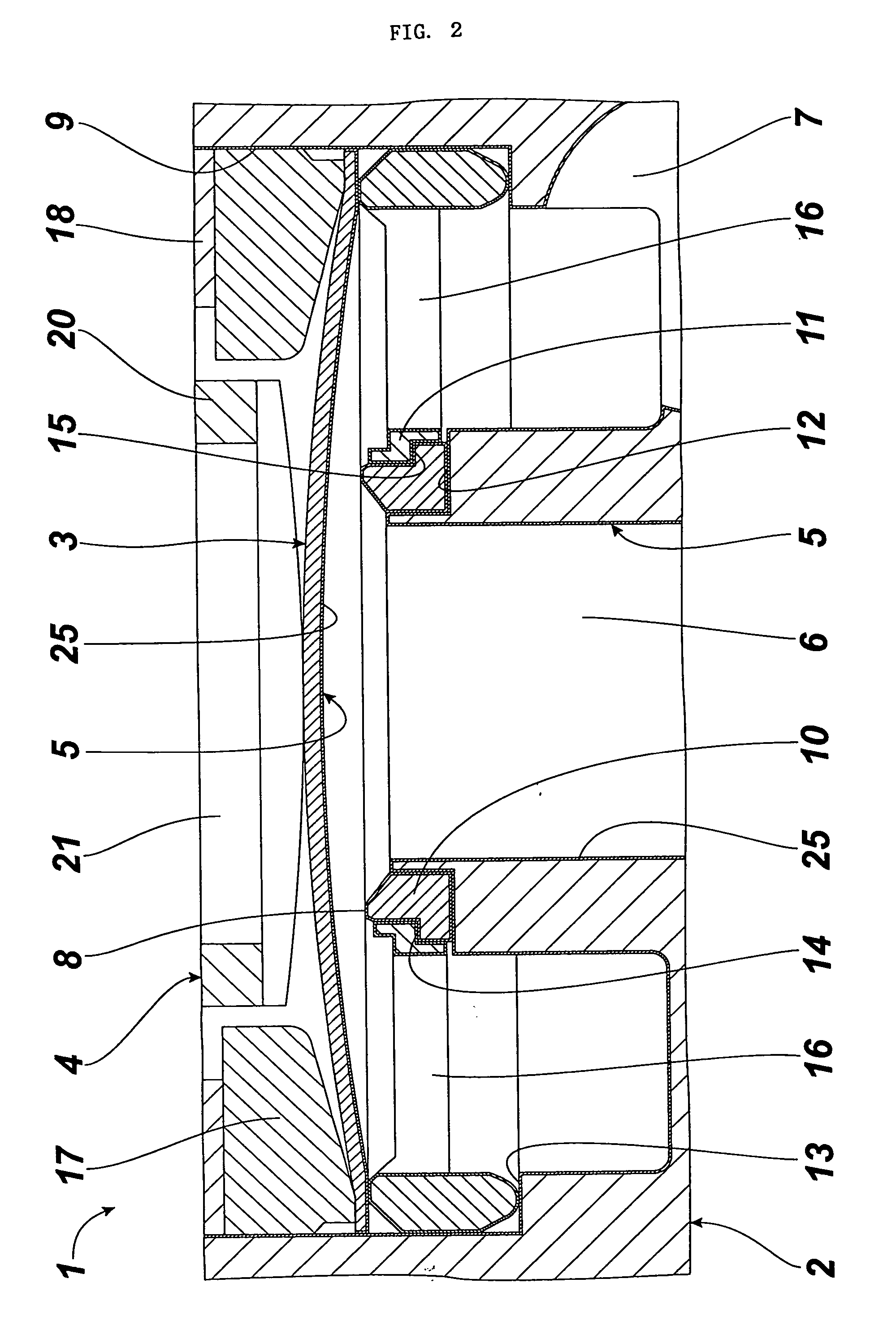 Diaphragm valve for the vacuum evacuation system