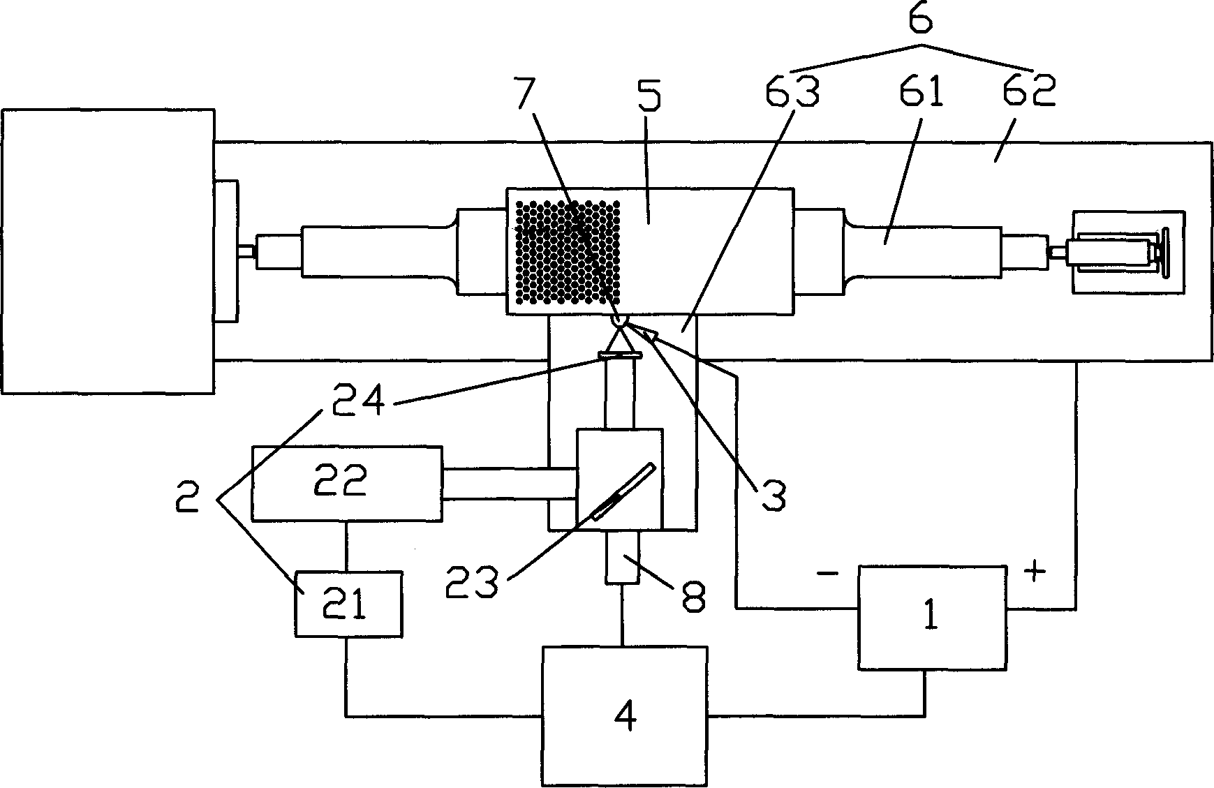 High frequency pulse laser induced electrode directional discharging apparatus for roughing roller surface