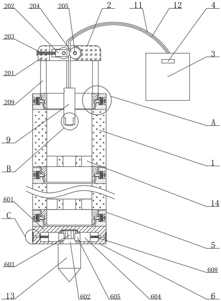 Deep underground water collecting device and method