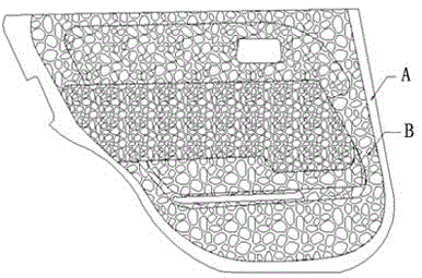 Automobile left rear door inner decorative sheet assembly with negative ion partitioned decorative sheet