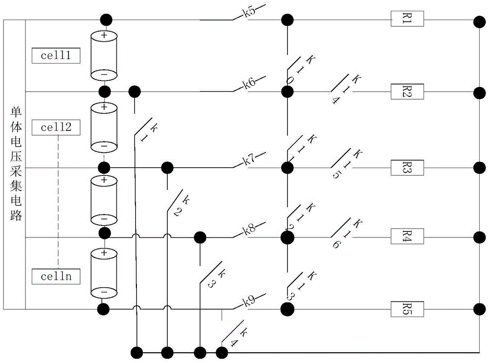 Equalization circuit for rapidly balancing battery pack of switch array and control method