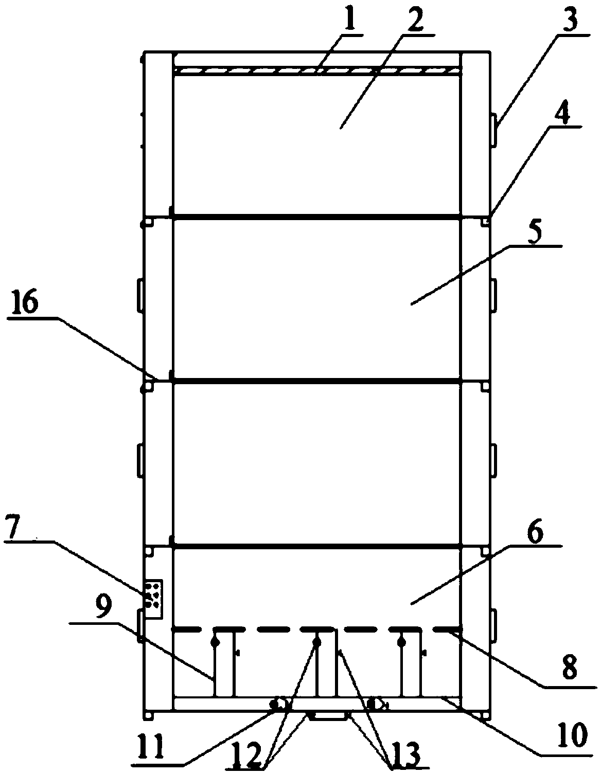 Drawer type rain garden typical greening box and using method thereof