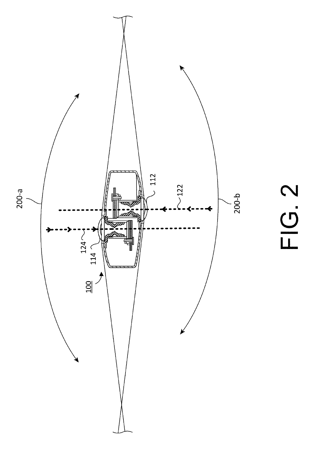 Underwater housing with offset domes for dual lens spherical camera