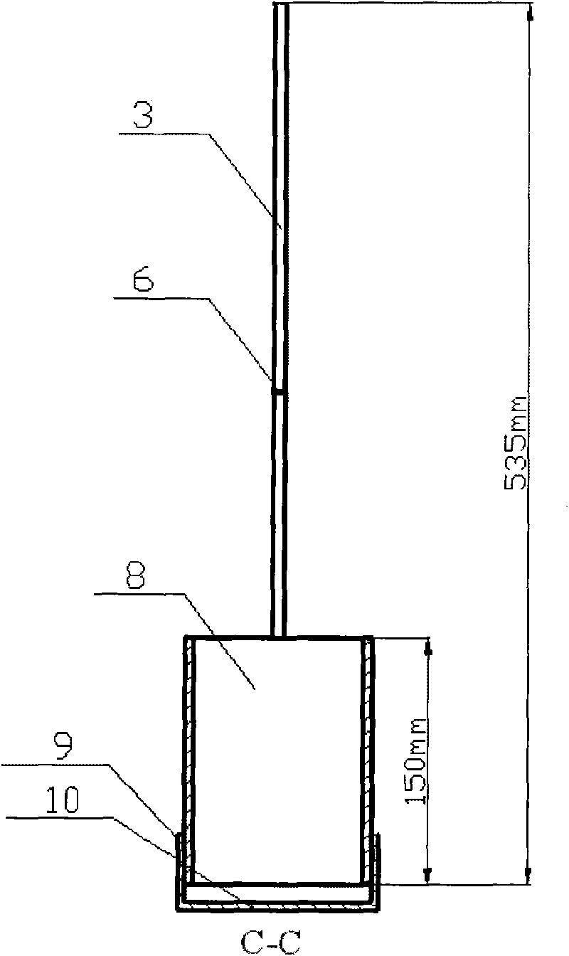 Quick measuring device for concrete slump and usage method