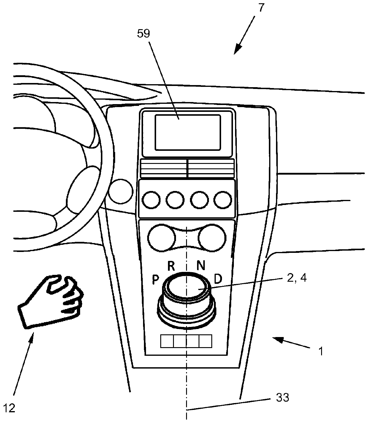 Device and method for selecting gears in motor vehicles