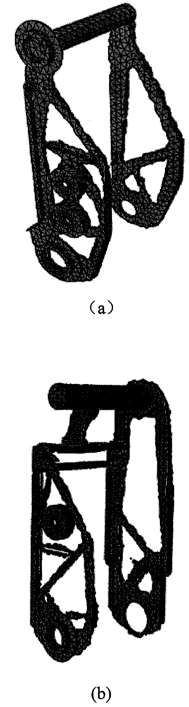 Lightweight design method of leg structure of biped humanoid robot