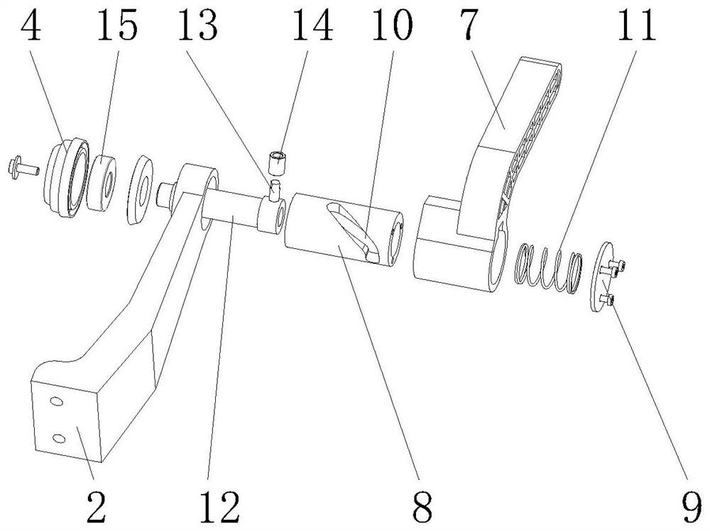 Novel spinning type rocker arm ejection head clamping device