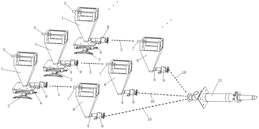 Down filling machine weighing box with buffer function and down filling method thereof