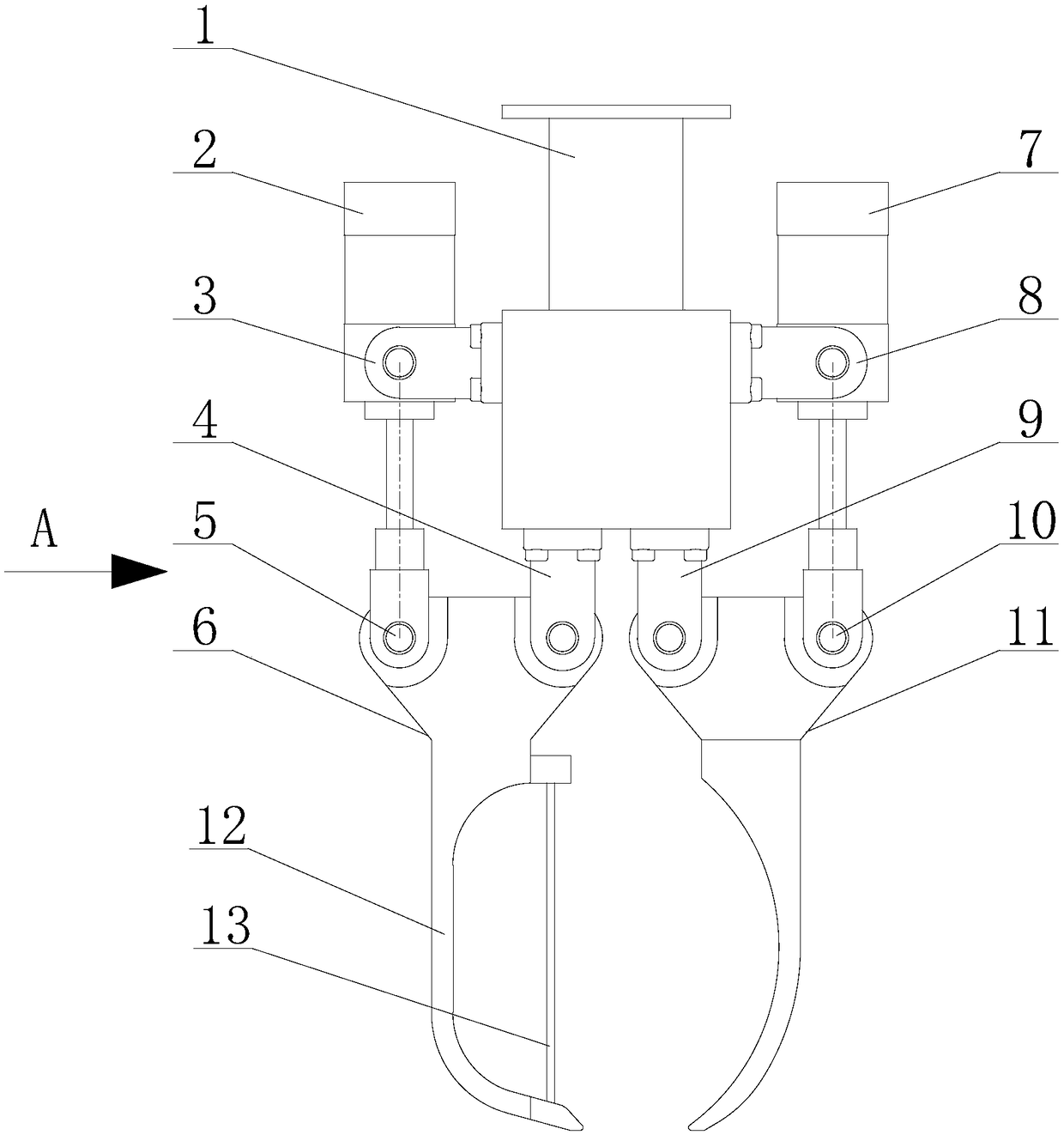 Fruit grabbing manipulator and grabbing method thereof