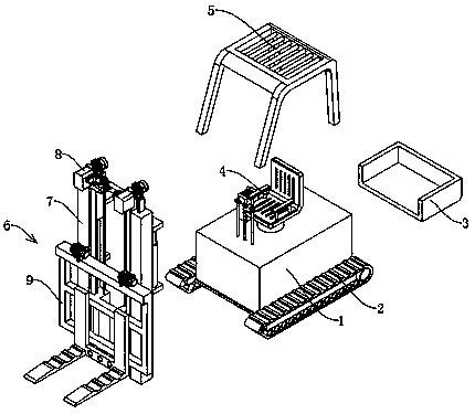 Lifting and transferring machinery for construction of construction site