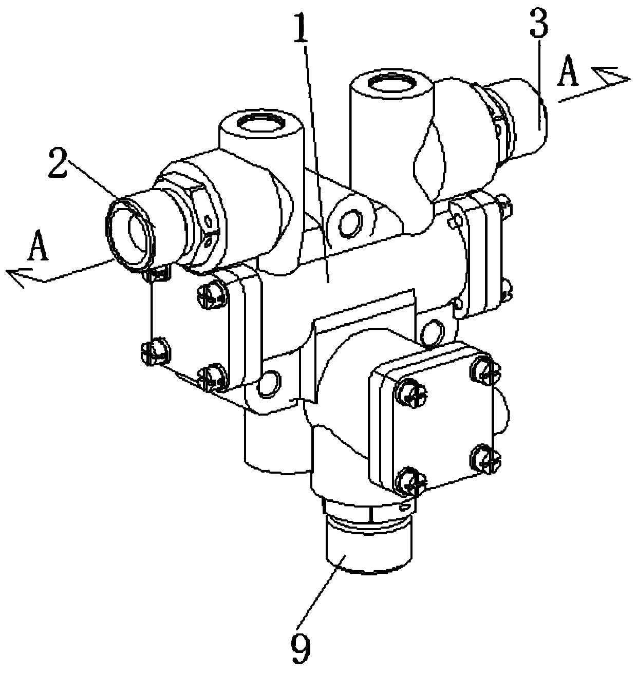 Satellite dual-component propellant parallel storage tank equalization discharge synchronous valve and application thereof