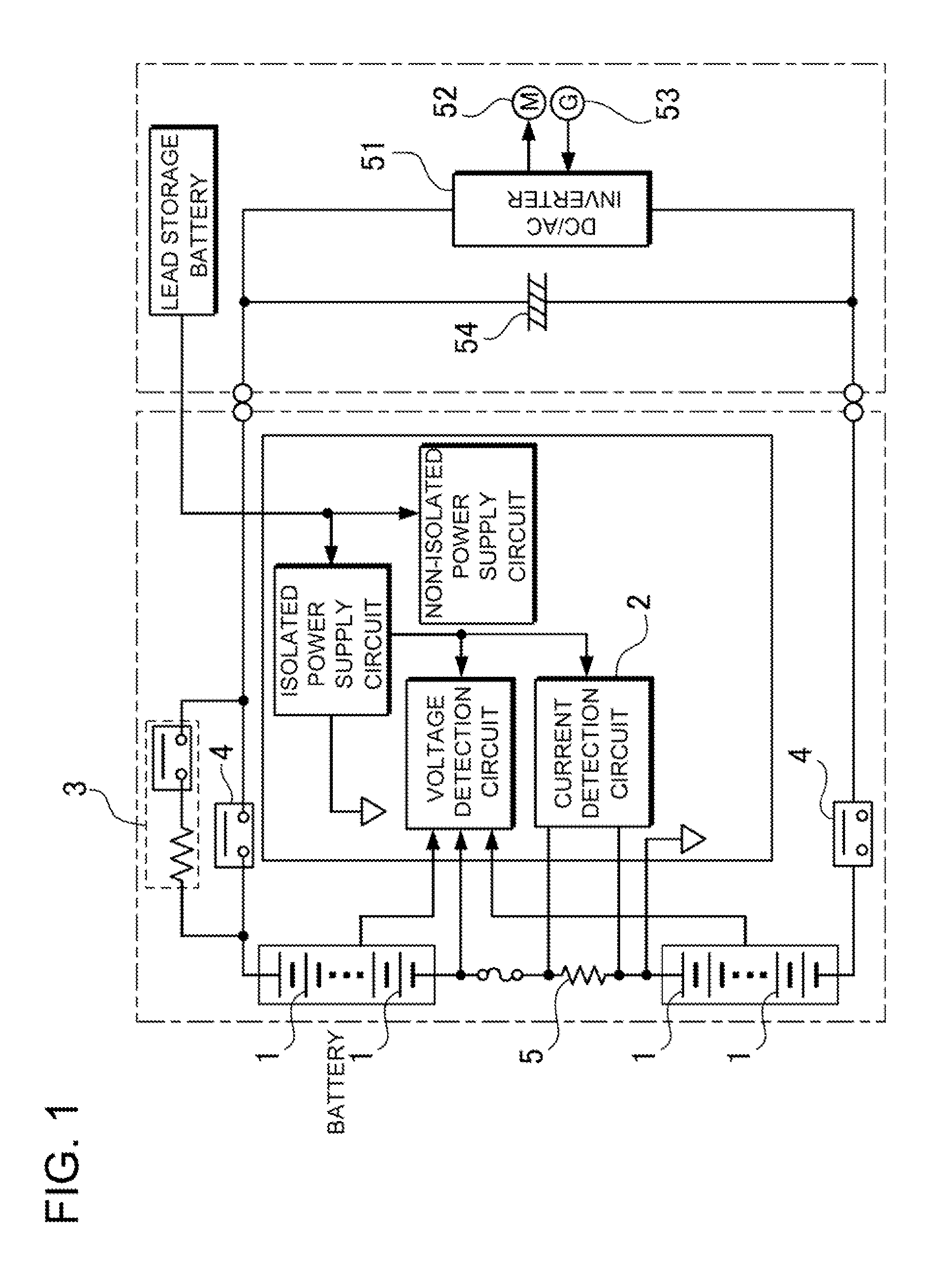 Battery system with a current detection circuit