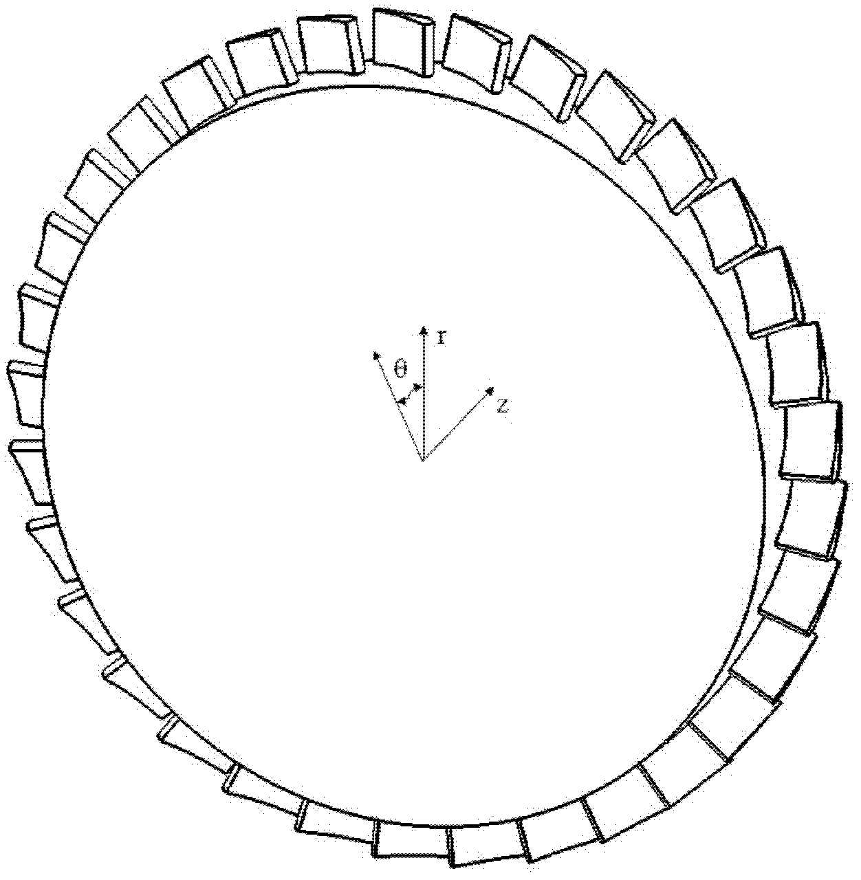 Modeling method for axis-asymmetric end wall of annular blade grid of air compressor or turbine