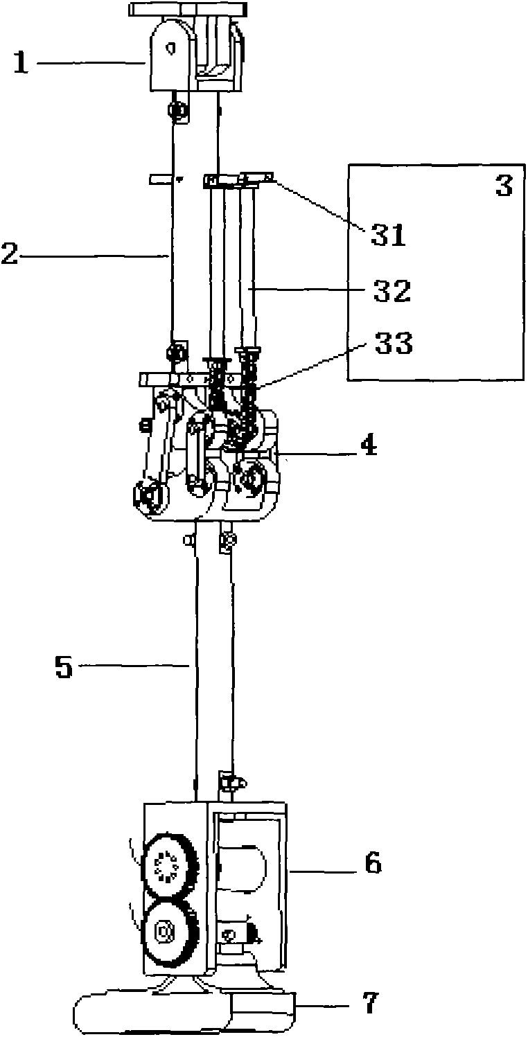 Two-leg robot leg mechanism based on driving of artificial muscles