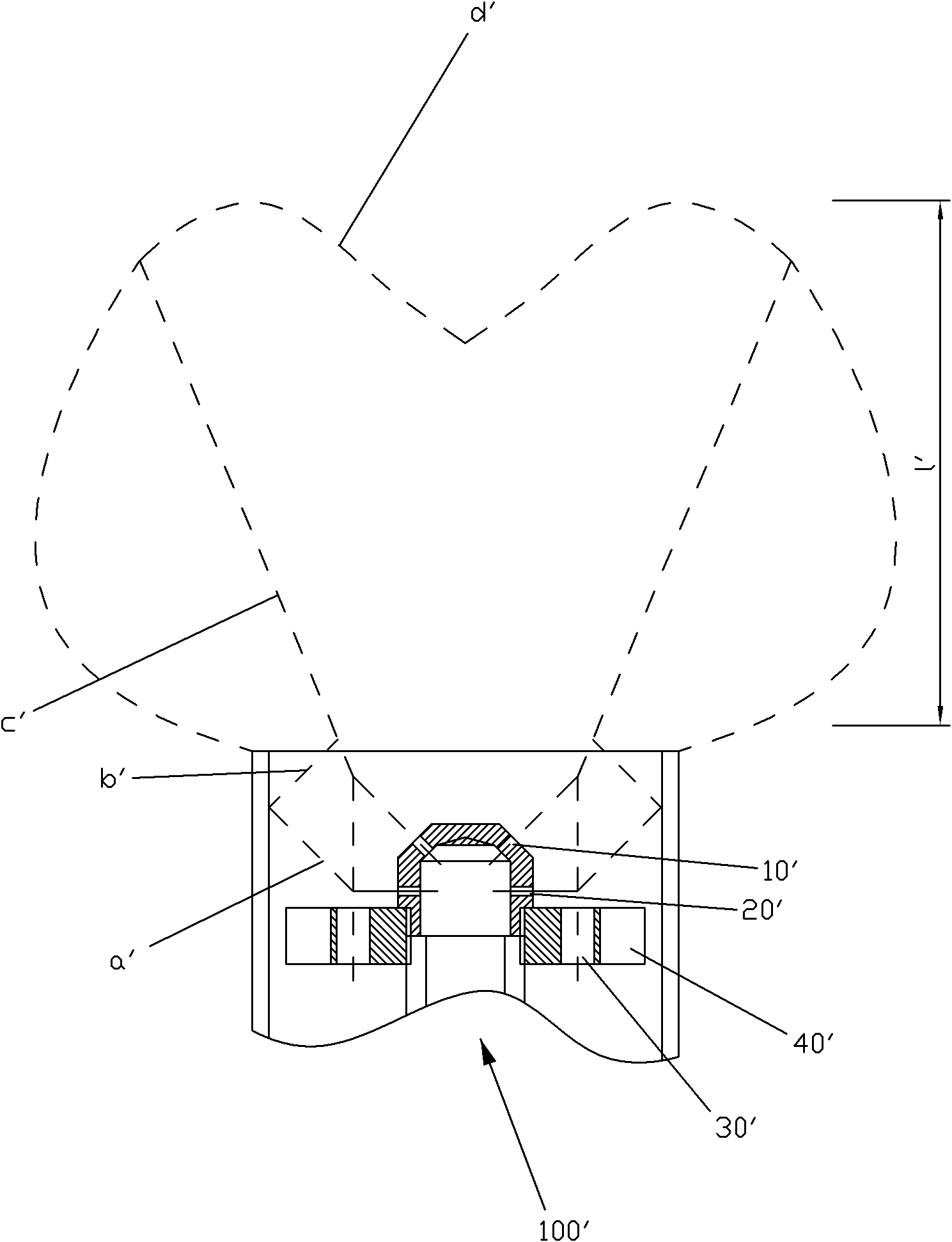 Quasi-high speed gas burner for industrial stove