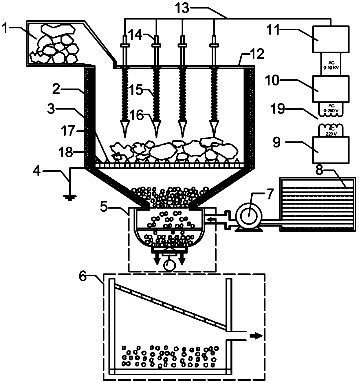 High-voltage electric pulse pretreatment method for strengthening galena crushing and sorting