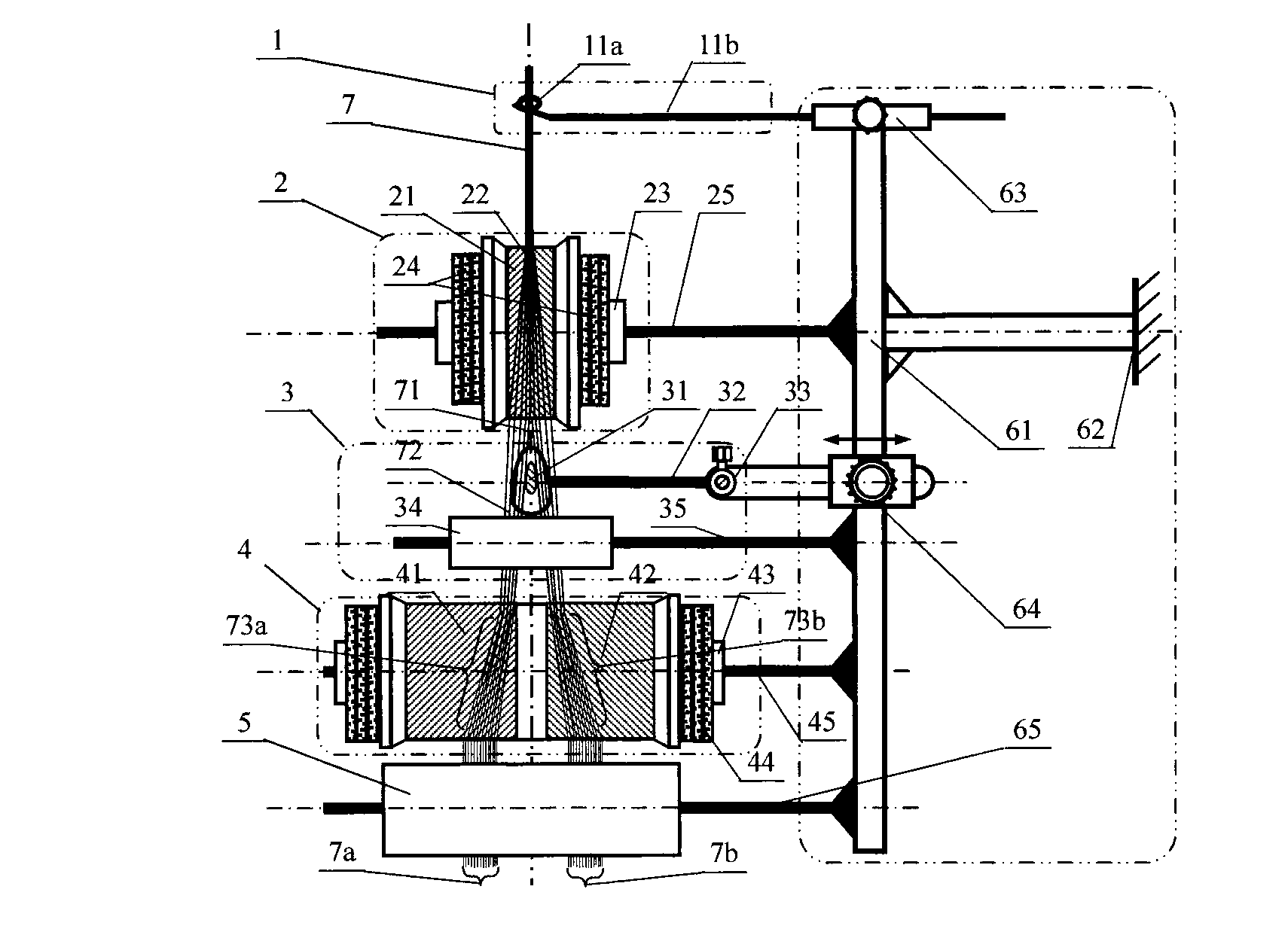 Coaxial bidirectional filament spreading device of beam-splitting filament and application